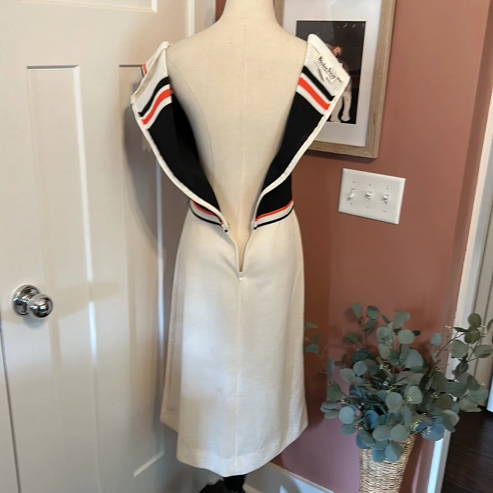 Vintage Bleeker Street polyester blend back zipper 10 capped sleeve knit dress - Picture 11 of 16
